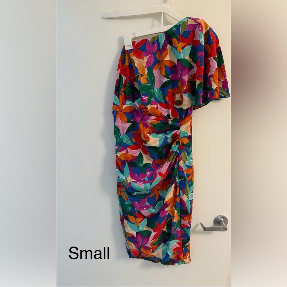 SHEIN One Shoulder Vibrant Floral Dress